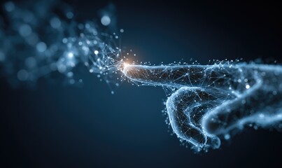 Digital Touch - Futuristic Hand Interacting with Data and Technology.
