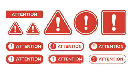 Urgent attention alerts and warning signs collection, essential for immediate notifications and safety