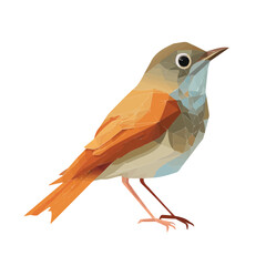 Nightingale, 2D flat vector illustration in icon style, isolated on a white background
