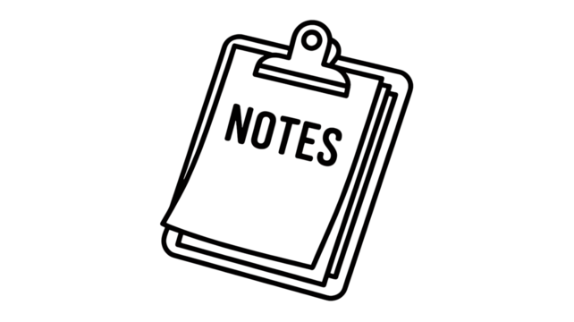 Elegant clipboard sketch with notes for professional business planning and project management workflows