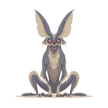 Flat 2D Chupacabra vector illustration, icon graphic on white background