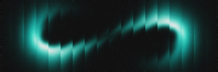 Fractal Glass Effect &ndash; Abstract Gradient Texture Background with Vertical Segments Forming a Glowing Light Effect in Turquoise on Dark Backdrop for Branding. Vibrant Digital Art with Copy Space