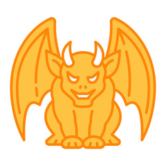 Gargoyle Filled Outline Icon Vector Illustration
