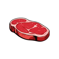 Steak, 2D flat vector illustration in icon style, isolated on a white background