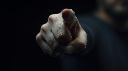 Man pointing at the camera. A hand gestures with a finger in the middle of a video. High resolution high resolution field of 4k resolution at the depth of 16:9. A man lifestyle gesturing towards the.