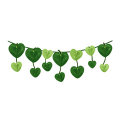 Obraz premium Minimal 2D flat vector of a String Of Hearts, icon-style illustration on a white background