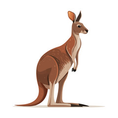 Kangaroo, 2D flat vector illustration in icon style, isolated on a white background