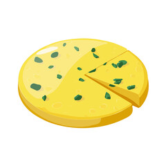 Omelette, 2D flat vector illustration in icon style, isolated on a white background