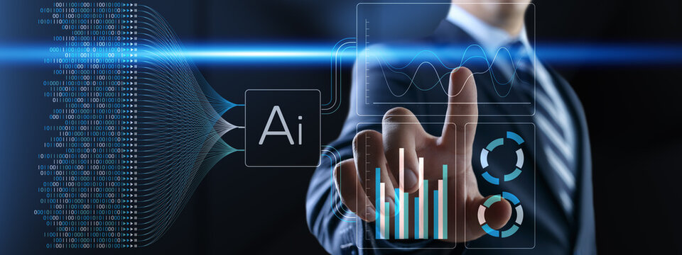 Artificial Intelligence Data Analysis and Machine Learning Insights Visualization for Business Technology.