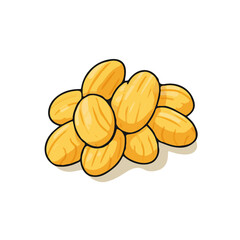 Flat 2D Gnocchi vector illustration, icon graphic on white background