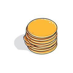 Minimal 2D flat vector of a Pancakes, icon-style illustration on a white background