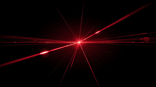 Red Laser Beam on Black Background