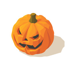 Jack-o-lantern, 2D flat vector illustration in icon style, isolated on a white background