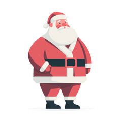 Minimal 2D flat vector of a Santa Claus, icon-style illustration on a white background