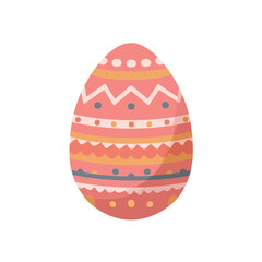 Flat 2D Easter Egg vector illustration, icon graphic on white background