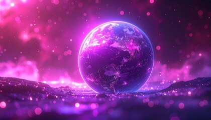 Cosmic Sphere A mesmerizing view of an otherworldly planet radiating celestial energy and vibrant color against a backdrop of nebulous firefly_6fjwnt_via_RJ_Firefly_Auto