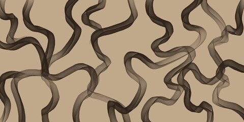 Abstract marble background with smooth wavy lines in beige and brown tones