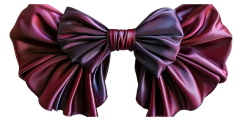 Stunning digital illustration featuring a large satin bow in deep red and purple shades perfect for luxury designs isolated on transparent background.