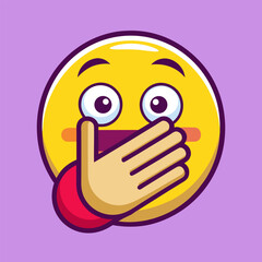 Surprised emoji covering mouth with hand expressing shock or speechless moment emotion