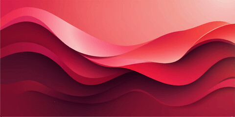 Smooth artistic red and pink waves form a vibrant silk pattern for a futuristic digital background