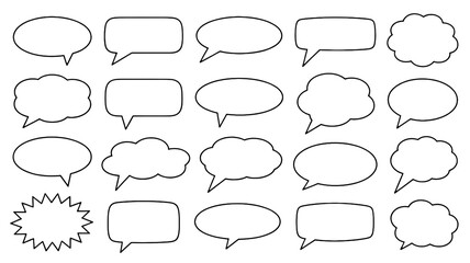 Diverse speech bubbles and thought clouds for dynamic communication and creative expression