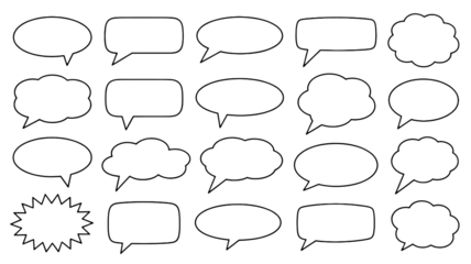 Diverse speech bubbles and thought clouds for dynamic communication and creative expression