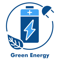 Green Energy Duo Tone Vector Icon