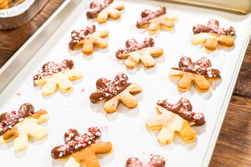 Making Star-Shaped Cookies with Chocolate and Peppermint Chips
