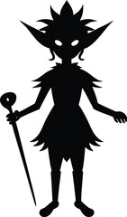 Elf silhouette vector illustration