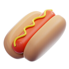 Hot Dog 3D Illustration