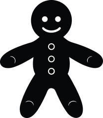 Gingerbread man silhouette vector illustration