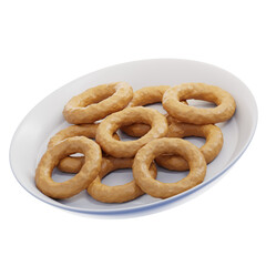 Onion Rings 3D Illustration