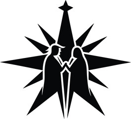 Nativity star silhouette vector illustration