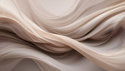 Obraz premium Abstract beige wave background with soft delicate folds creating a sense of movement and elegance in design