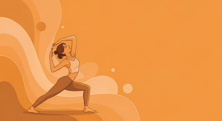 Serene Yoga Flow A Harmonious Vector Illustration for Wellness and Flexibility