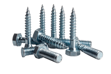 some screws arranged on an transparent surface