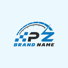 Letter P Z logo icon design template elements