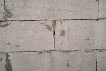 Abstract backgrounds of autoclaved concrete walls. Lightweight concrete made from selected silica sand. Construction industry. Textured backgrounds. Negative space.