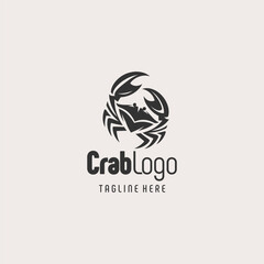 Minimalist Crab Silhouette Logo Design