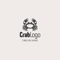 Simple Black White Crab Icon