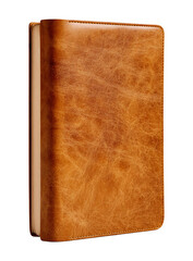Fototapeta premium Classic brown leather-bound book isolated on transparent background for reading and writing