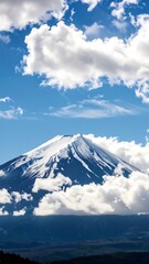 Majestic mountain peak with clouds (1)