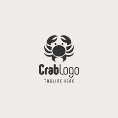 Monochrome Crab Ocean Logo Design