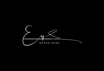 EY letter beauty cursive handwriting logo.