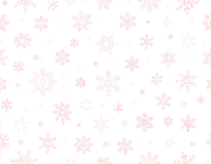 Seamless Christmas Pattern with Snowflakes and Stars, Red and White Theme, isolated on transparent background PNG