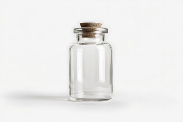 Clear glass jar with cork lid high resolution picture