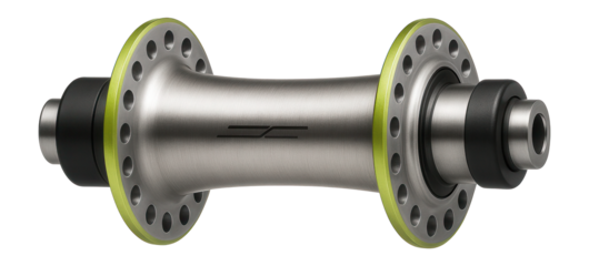 Front hub with radial lacing holes for aerodynamic wheel builds