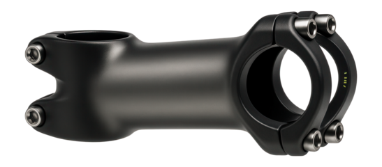 Reversible stem with a +/-10 degree rise for hybrid bicycles