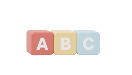 Colorful abc blocks arrangement for baby development on dark backdrop minimal design