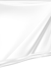White cloth with soft folds isolated on white background